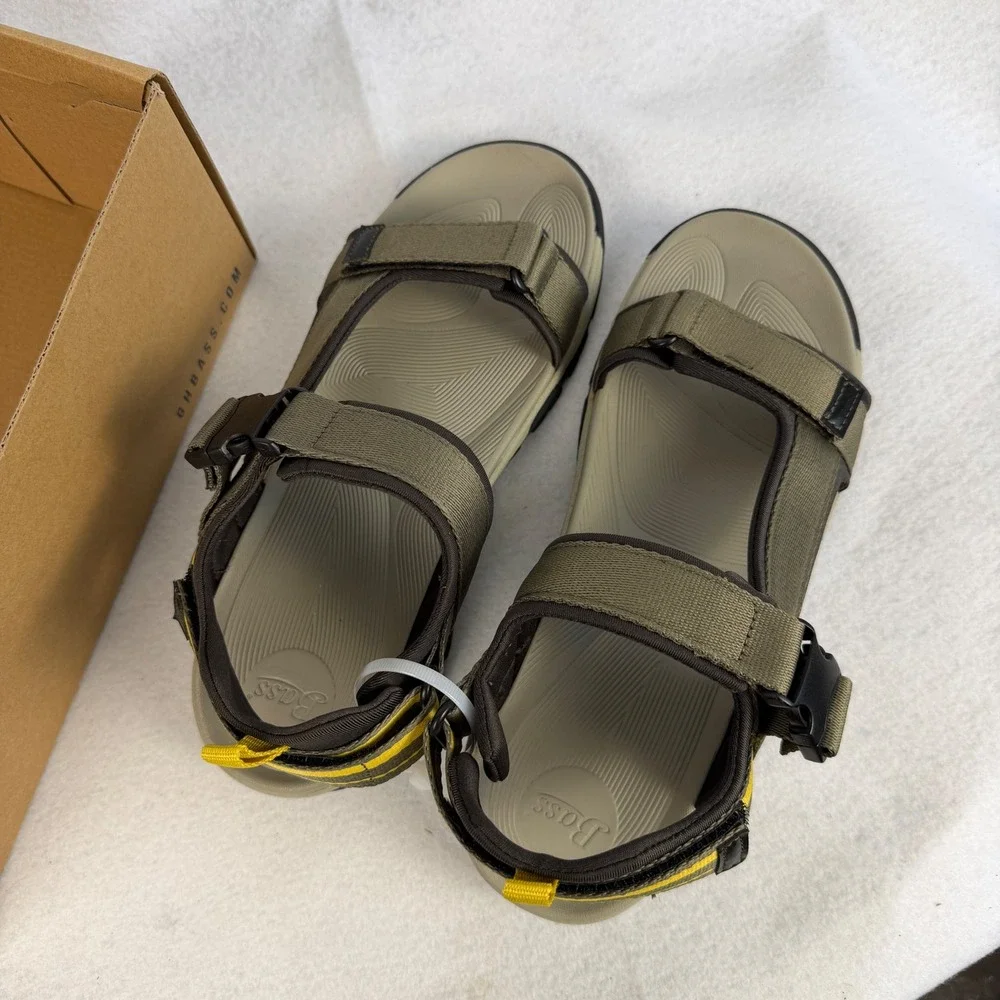 G.H. Bass Trek Sport Sandals Moss Green Adjustable Straps Mens US 10 UK 9